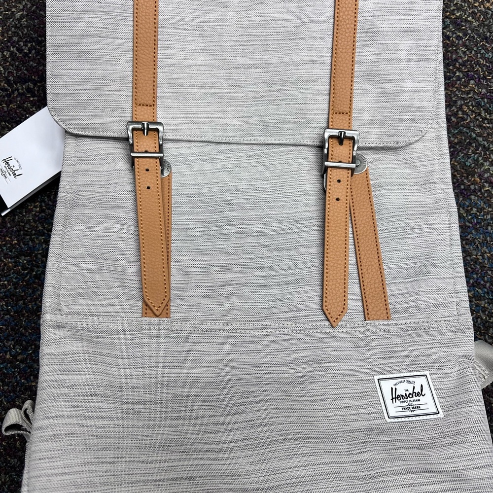 Herschel Supply Company Light Gray Backpack with Tan Straps